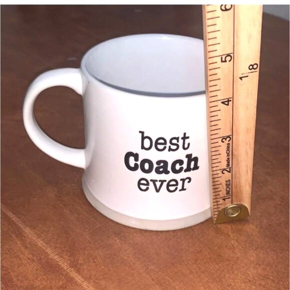 Best Coach Ever Ceramic Coffee Mug 11 Oz White Heart Inside - Picture 4 of 5